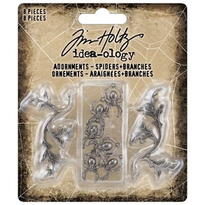 Tim Holtz Idea-ology ADORNMENTS - SPIDERS & BRANCHES Halloween 8pcs TH94342 - Bild 1 von 2