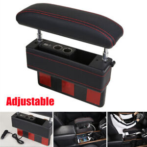 Universal Car Driver Seat Pocket Storage Armrest Box Organizer Holder w/USB Port