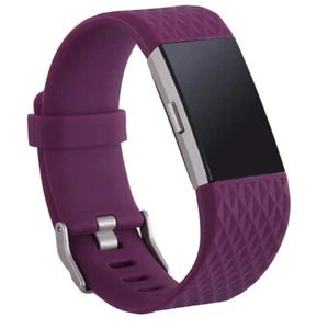 Fitbit Charge 2 Silicone Replace Strap Diamond Pattern Wristwatch Band Bracelet - Picture 1 of 22