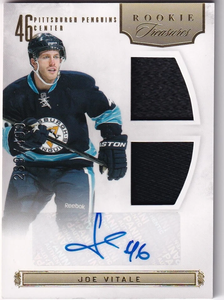 🏒 11-12 ROOKIE ANTHOLOGY ROOKIE DUAL JERSEY AUTO /499 - JOE VITALE RC #157 - Image 1 of 1