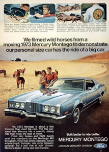1973 Mercury Montego: We Filmed Wild Horses Vintage Print Ad - Picture 1 of 1