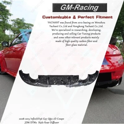 Forged Carbon V36 G37 Q60 2D Coupe JDM DT*M2 Rear Diffuser For 08-15 Infiniti - Image 1 of 4