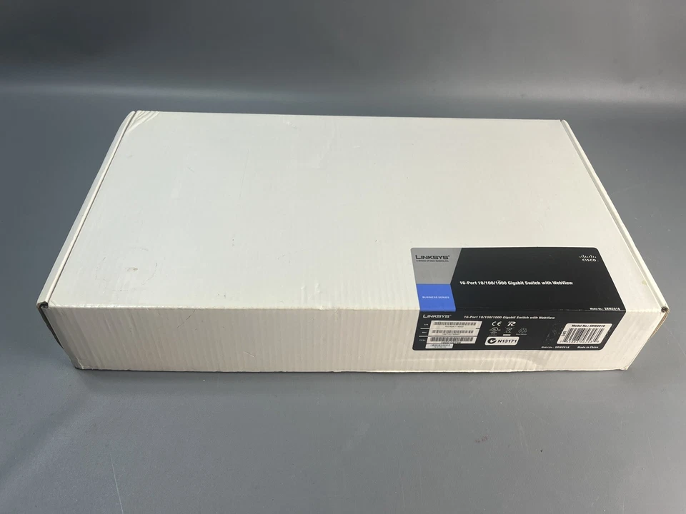 Conmutador Linksys SRW2016 16 puertos 10/100/1000 Gigabit con Webview 1000 Mbps - ¡NUEVO! Foto 1 de 2