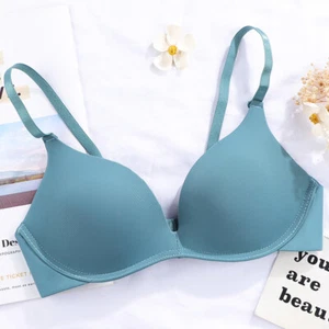 Un-wired Chic Flat-chested Womens Bras Padded Sexy Lingerie Wireless Brassiere  - Picture 1 of 14