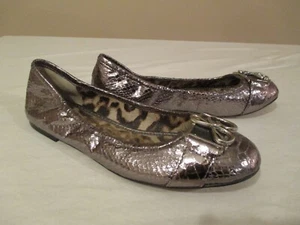 Sam Edelman Womens Ballet Flats - Sz 7 M Gold Metallic SE Buckle Nice! - Picture 1 of 9