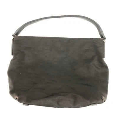 Donna Karan New York Bolso de Mano Bolso de Hombro Marrón Oscuro Tela Gamuza Forro Foto 1 de 4