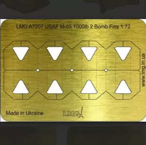 USAF 1000lb M-65 4 Bomb Fins thickness 0,2mm 1/48 LMG BA-48015 - Picture 1 of 4