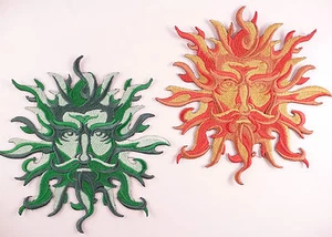 Bestickter grüner Mann/Sonnengott Motiv/Applikation/Patch - Herne Pagan Wicca Celtic - Bild 1 von 6