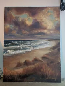 Beach Scene. 12 x 16 inch. Original Landscape Oil Painting on canvas panel. - Picture 1 of 2