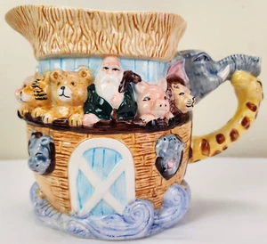 World Bazaar Inc. Noah's Ark Ceramic Pitcher Jug Colorful Animals Noah - Picture 1 of 24