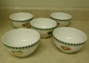 SET OF 5 VILLEROY & BOCH FRENCH GARDEN FLEURENCE RICE CEREAL BOWLS 5.5" - Picture 1 of 3