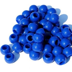50pcs 10mm Round Opaque Acrylic Plastic Big Hole Loose Beads for Jewelry Making