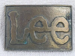 Hebilla de cinturón Lee para hombre de latón años 70 Western Wear rectangular 3" de colección cierre único - Imagen 1 de 15