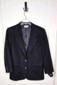 L.L. Bean | Black Blazer Coat Wool Lined Pocket Two Buttons - Size 12P - Picture 1 of 4