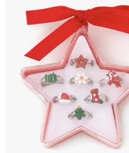 Claire’s Holiday Star Box Rings 7 Pack New - Picture 1 of 2