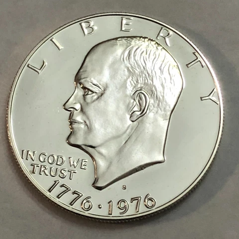 Bicentennial 1776-1976S 40% silver gem proof Eisenhower IKE dollar.  #@ Cover