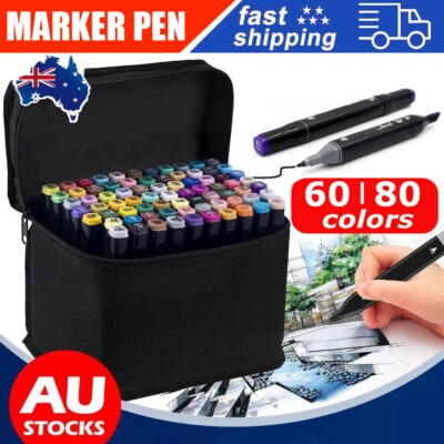 60/80 Color Marker Pen Dual Headed Graphic Artist Sketch Color TOUCH Markers AU - image 1 of 4