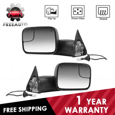 Espejos retrovisores laterales de remolque con ajuste eléctrico derecho y derecho para Dodge Ram 1500 2500 3500 1998-2002 Foto 1 de 4