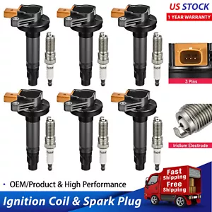 6x Ignition Coil Pack UF646 & Spark Plug For Ford Expedition Explorer F150 3.5L - Picture 1 of 8