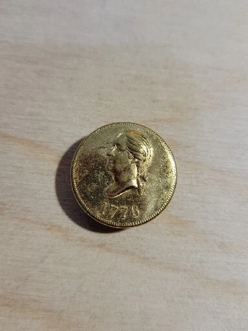 Rare Antique Button, "1776", Unknown Face, US Independence Year? 1700's? 1800's? Cover