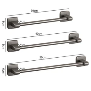 Towel Holder Self-adhesive Bathroom Towel Rack Aluminum No Drilling Towel Hanger - Picture 1 of 13