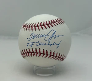 Tommy John Signed Rawlings Baseball With Ball Cube TJ Surgery Insc PSA 603 - Picture 1 of 4