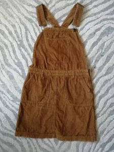 Next Tan Brown Corduroy Dungaree Dress Corduroy Pinafore Dress UK Size 8 - Picture 1 of 8