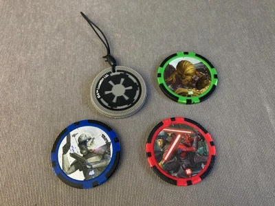 STAR WARS | 4 rubber plastic tokens | Clone Wars - Imagen 1 de 4