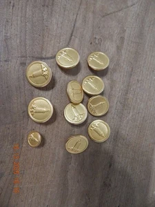 Waterbury Blazer Button Set Of 11 Lighthouses Solid Brass Button Coat - Picture 1 of 3
