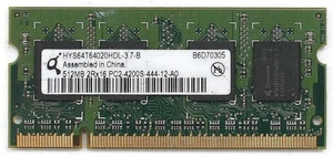 Laptop memory, hys64t64020hdl-3.7-b, 512mb 2rx16 pc2-4200s-444-12-a0 - Picture 1 of 2