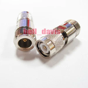 2 pcs x N female jack to TNC male plug straight RF connector adapter - Picture 1 of 1