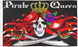 Bandera Pirate Queen 3x5 pies Poli Pirate Flag Queen Pirate Ship Flag - Imagen 1 de 3