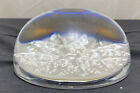 Paperweight Clear Crystal Snowflake Dome Design Holiday Collectible France Vtg