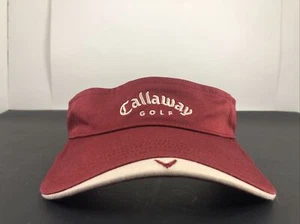 Callaway Golf Visor Hat Red PGA Logo Strapback Hook And Loop Adjustable - Picture 1 of 7