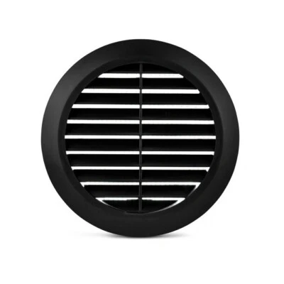 Black Mini Circle Air Vent Grille 70mm Furniture Ventilation Cover Duct Closure