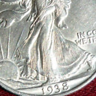(FROSTY!) SILVER 1938(AU50)(UNDERGRADED)(ANACS) LIBERTY WALKING 1/2 $-BEAUTY!!!!