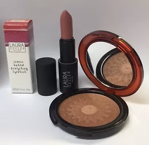 LAURA GELLER Mediterranean Moroccan Bronzer Powder & Bowery Ballerina Lipstick - Picture 1 of 4
