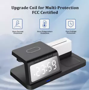 4in1 Fast Wireless Charger Station Dock For Apple Watch iPhone 15 14 13 Pro Max= - Picture 1 of 14