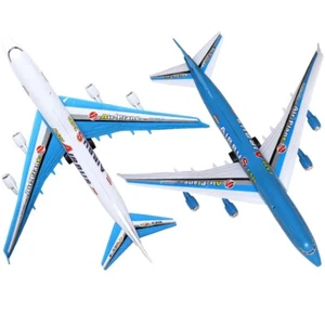 Airplane Plane Toy, A380, Pull Cord to Play, Commercial, Blue & White, Lot of 2 - Picture 1 of 11