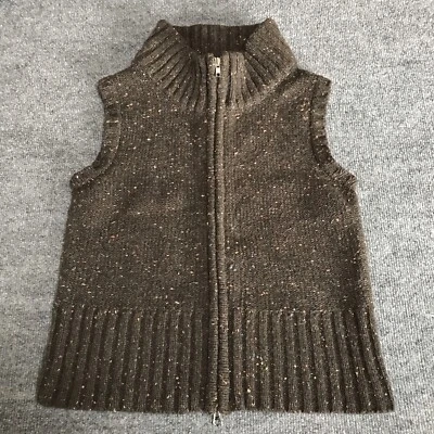 BDG Urban Outfitters Sweater Vest Cardigan Large Knit Zip Brown Grunge Lambswool - Image 1 of 4