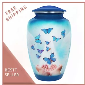 Butterfly Urns Adult Large Cremation Urn for Human Ashes with Velvet Bag - Picture 1 of 9