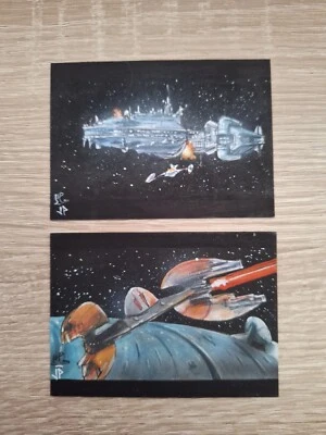 TWO STAR WARS SKETCH ART CARDS PSC BY JASON POTRATZ & JACK HAI ACEO - Image 1 of 2