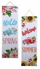 Spring Fling Vertical Signs Hanging Welcome Signs Choose 1 From 2 Designs 19" 