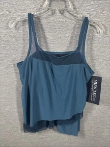 NWT Miraclesuit NOVA GREEN Illusionists Mirage Underwire Tankini Swim Top, US 16 - Picture 1 of 6
