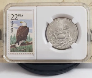 2008-S Bald Eagle Commemorative Half Dollar with Vintage Stamps - Nice W15 - Picture 1 of 11