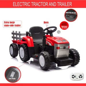 12V 7AH Battery-Powered Toy Tractor with Trailer Kid Electric Excavator Vehicles - Picture 1 of 7