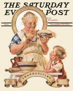 Saturday Evening Post Thanksgiving Pie Counted Cross-Stitch Pattern - Picture 1 of 1