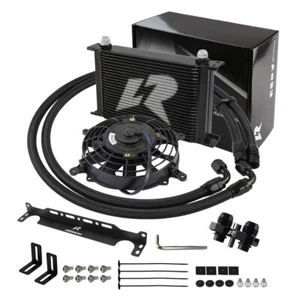 AN10 25 Row Oil Cooler Kit For BMW E82 135i E36 E46 M3 E90 E92 E93 335i+7'' Fan - Picture 1 of 11