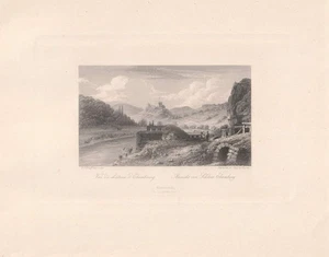 c1850 Burg Ebernburg Bad Kreuznach Nahe Rheinland-Pfalz Stahlstich-Ansicht - Picture 1 of 1