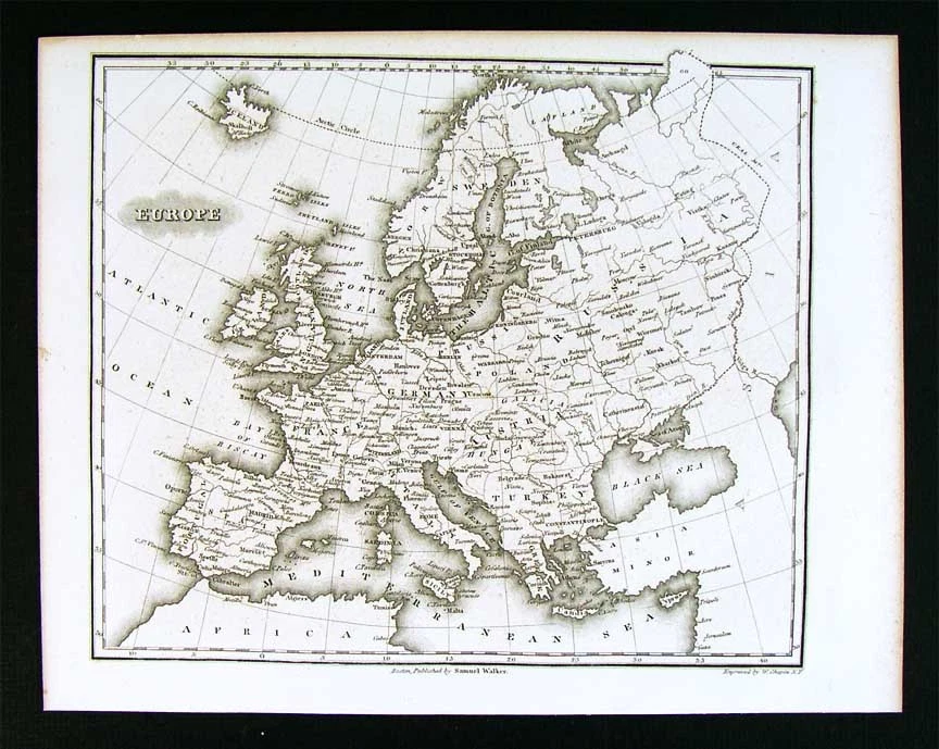 Mapa Malte-Brun 1847 - Europa - España Francia Alemania Italia Austria Gran Bretaña Rusia Foto 1 de 1